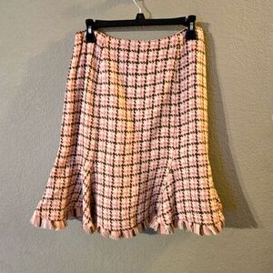 Vintage Sharon Young Womens Pink Tweed Skirt Size 6